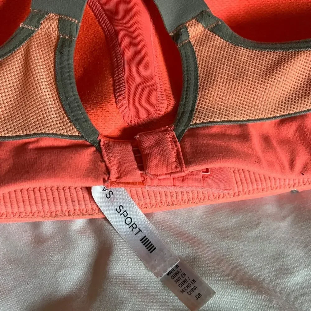 Vintage Y2K Neon Orange VSX Sports Bra from Victoria's Secret